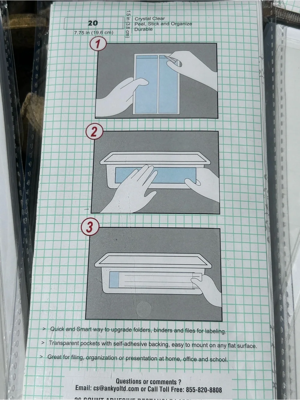 Target Bullseye Playground Clear Adhesive Label Pockets 20 Count - Set of 3  NEW
